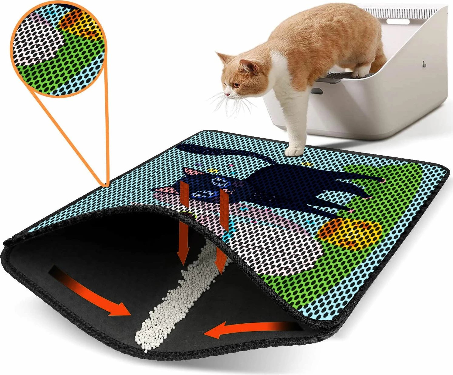 Tapet për rërë mace, shumëngjyrësh, Nrszn0072