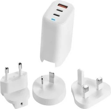 Karikues Acer GaN 65W, 3 porta (2x Type-C, 1x Type-A), i bardhë