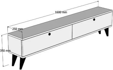 Komodë për TV Skye Decor, Paris, e bardhë