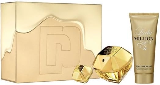 Set Eau de Parfum për femra Paco Rabanne Lady Million, 80ml + 5ml + balsam trupi 100ml