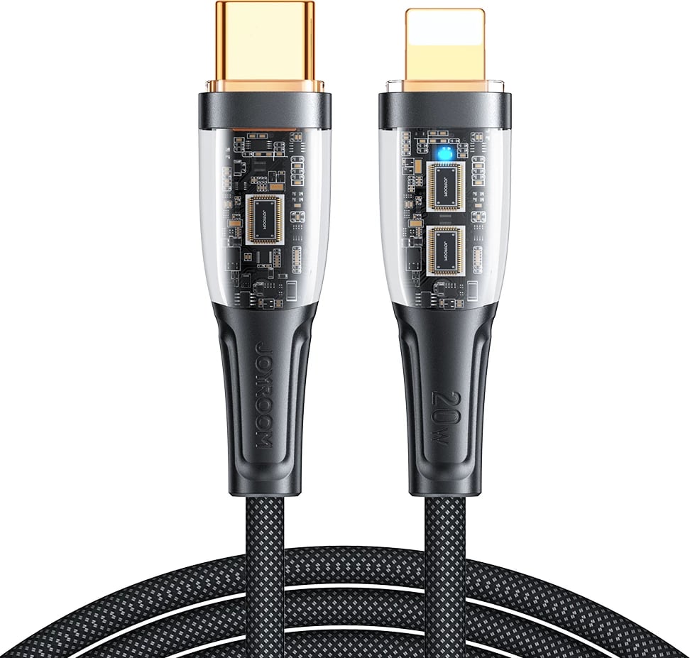 Kabllo karikimi dhe të dhënash Joyroom Star-Cloud Series A3, USB-C në Lightning, 1.2m, 20W, e zezë
