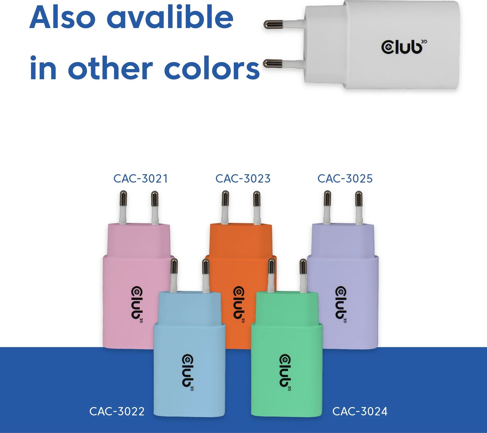 Karikues USB-C Club3D CAC-3020 30W, 2 copë, i bardhë