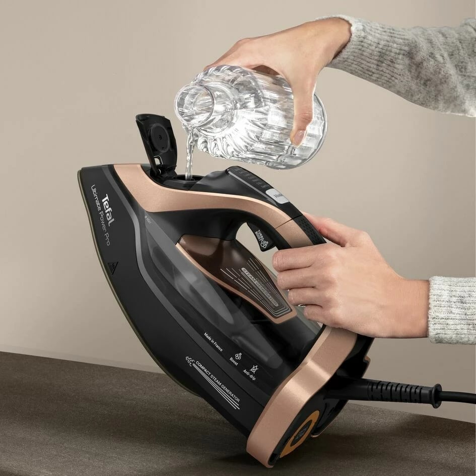 Hekur Tefal Ultimate Power Pro FV9E50, Dry & Steam, 3200 W, Durilium AirGlide Autoclean, Zezë/Bakër