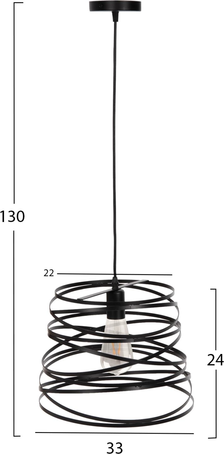 Llambë varëse tavani, kapak cilindrik, FH4129, ngjyrë e zezë, 22-33x130H cm Llambë varëse tavani, kapak cilindrik, FH4129, ngjyrë e zezë, 22-33x130H cm
