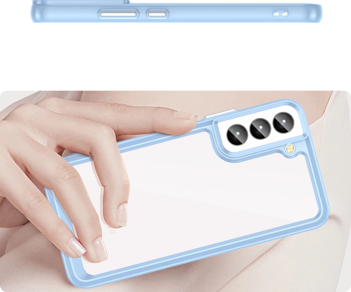 Mbështjellës Hurtel Outer Space Case për Samsung Galaxy S23+, kornizë xhel, kaltër