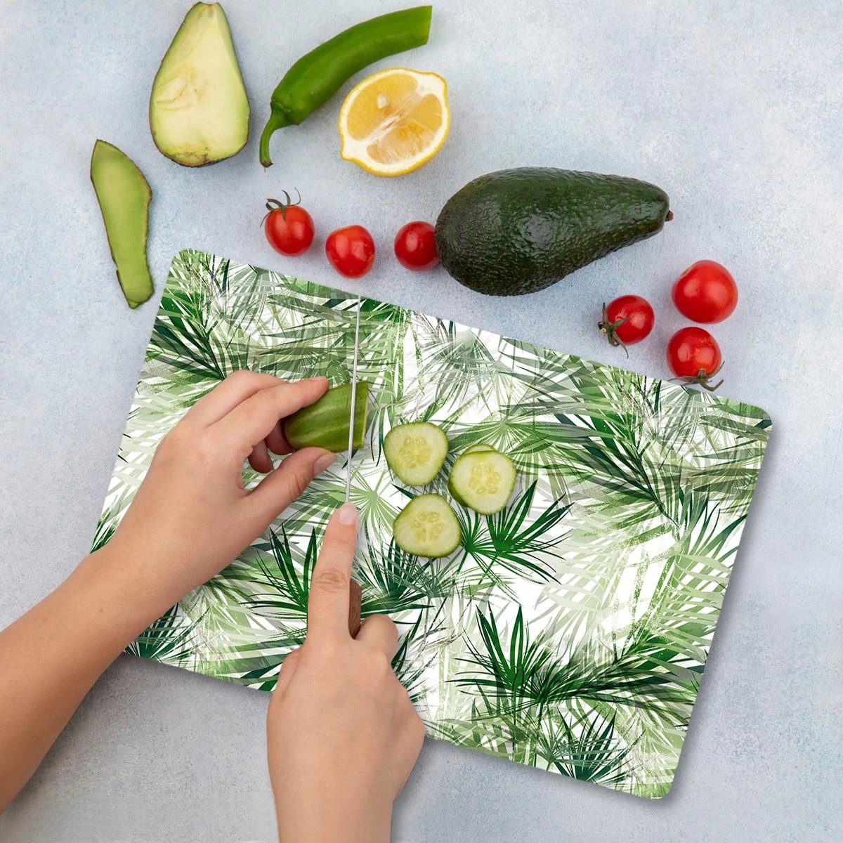 Dërrasë prerëse Hermia, Ckt112 - 3040, shumëngjyrëshe, xham i temperuar, 30x40cm