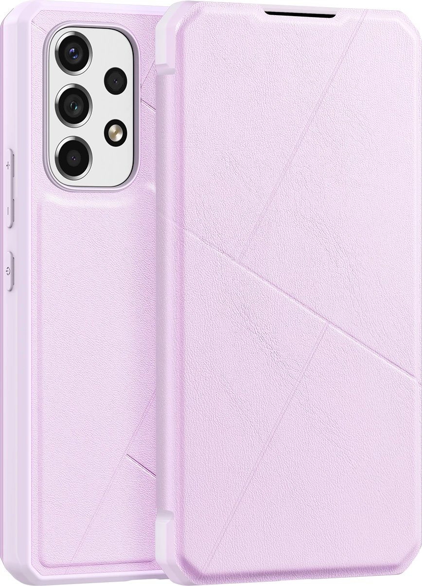 Mbështjellës Dux Ducis Skin X për Samsung Galaxy A73, me xhep për kartela, rozë