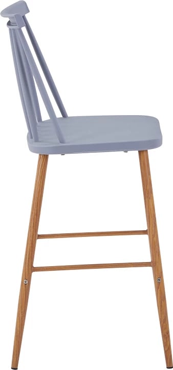 Karrige për bar Aurora I pp, ngjyrë gri - këmbë metali natyrale, 42x47x99cm