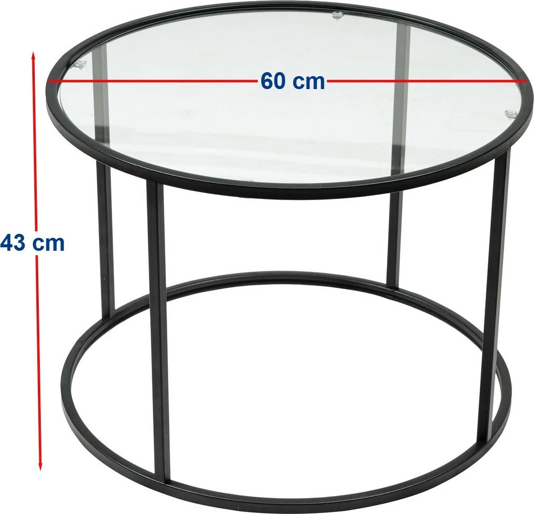 Tavolinë kafeje Hanah Home, Berlin, e zezë, 60cm