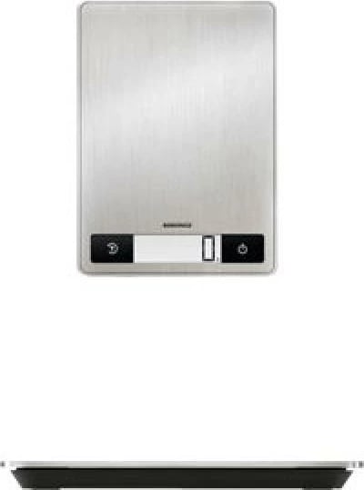 Peshore kuzhine, Soehnle Page Profi 200, kapacitet 15 kg, saktësi 1 g, ekran LCD me ndriçim, çelik inoks, argjendtë