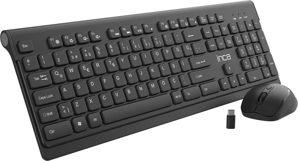 Set tastaturë dhe maus Inca IWS-519, USB-C/A, dizajn ergonomik, e zezë