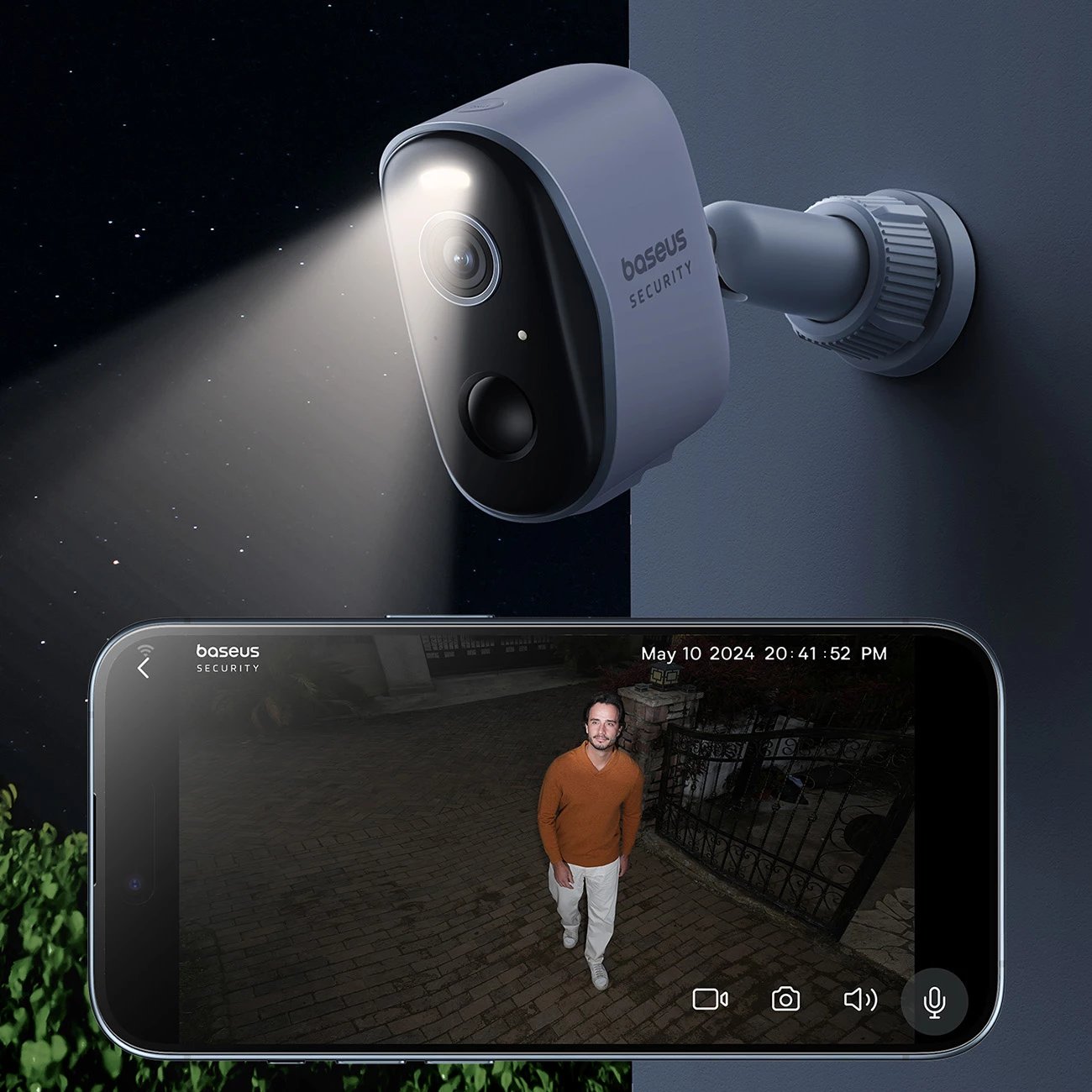 Set kamerash sigurie Baseus Security N1, 2K, 2 kamera, 16GB memorie, i bardhë