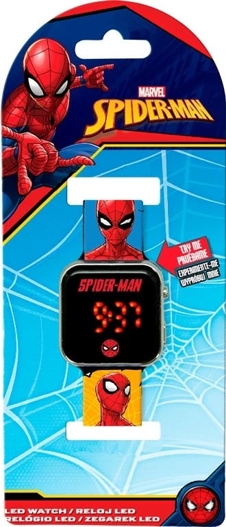 Orë dore LED Kids Euroswan Spiderman SPD4903, shumëngjyrëshe, për djem