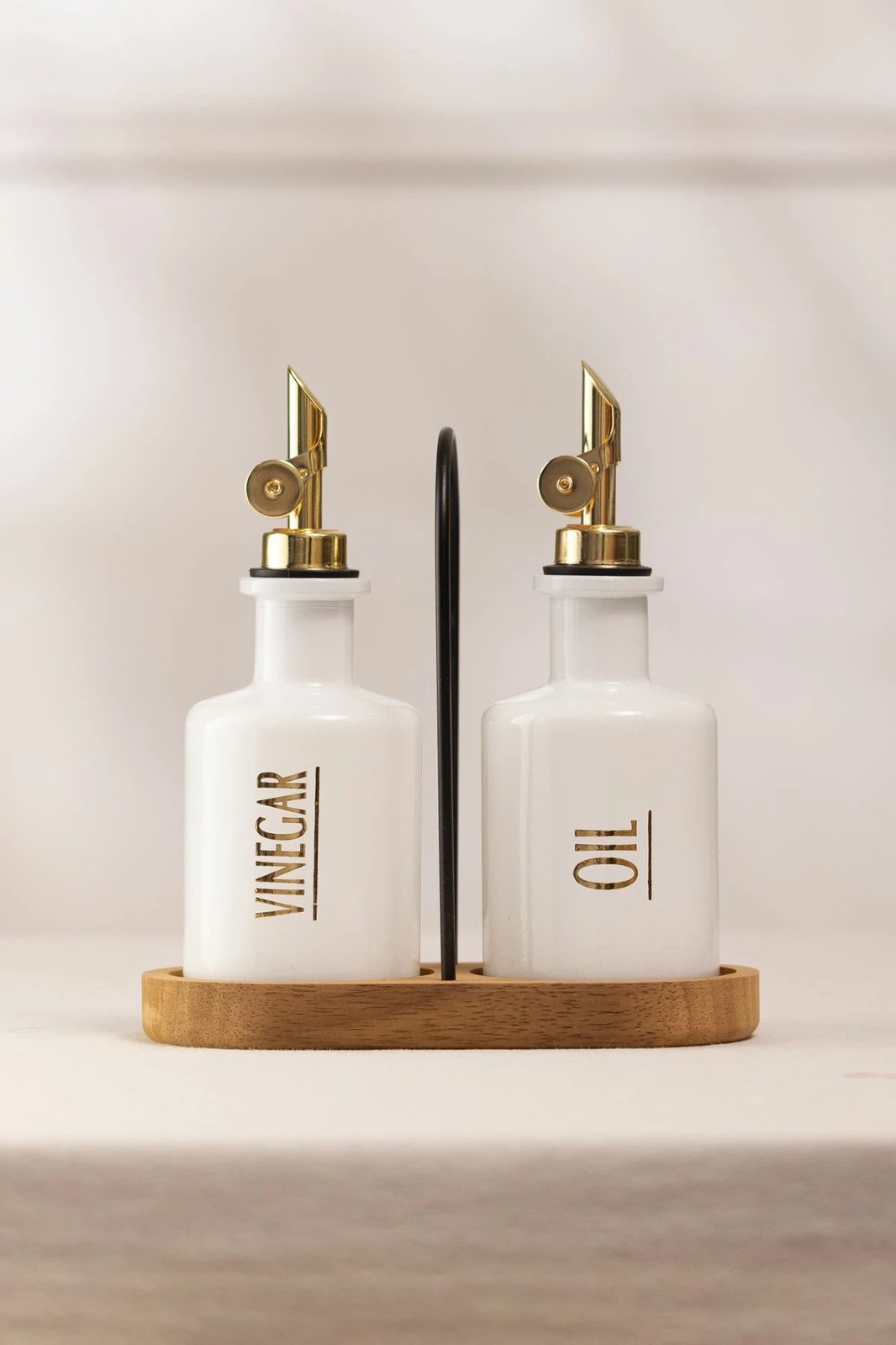 Set shpërndarës vaji dhe uthulle, 2 copë, Hermia Concept, Marbella Bambu - e bardhë