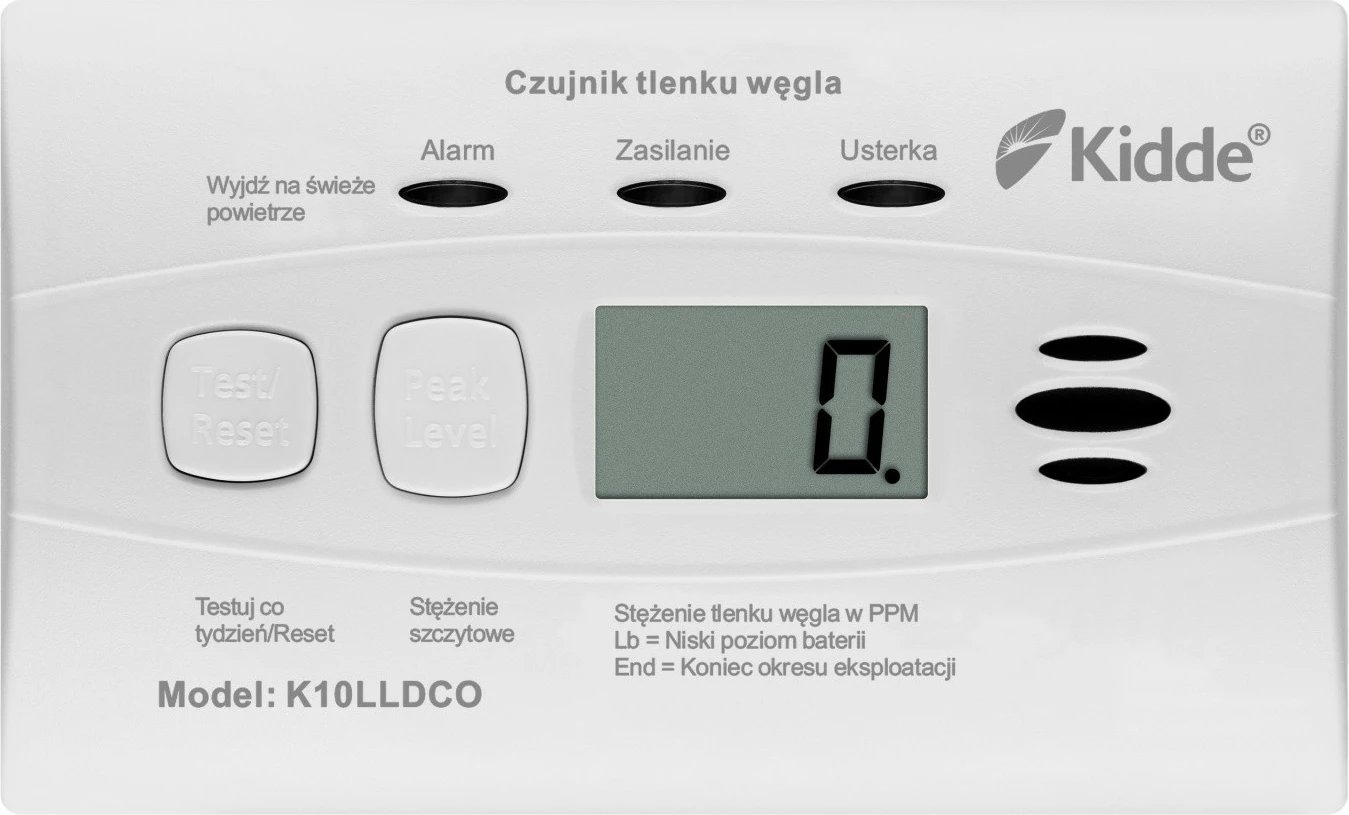 Detektor monoksidi Kidde K10LLDCO me ekran, i bardhë