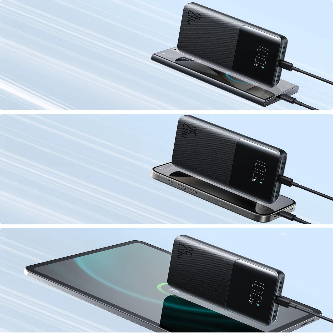 Powerbank Joyroom JR-PBF20, 10000mAh, 25W, me ekran, e zezë