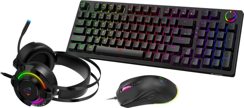 Yenkee YGS 03 Premium ECLIPSE, Gaming set 3ne1 Tastierë maus dhe kufje