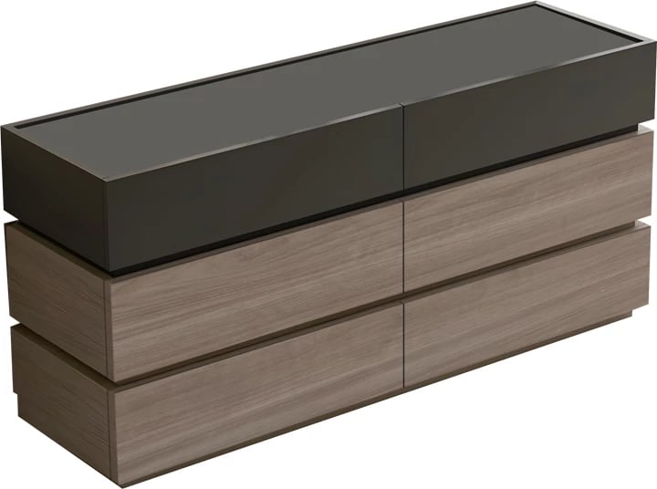 Komodë me sirtarë, ngjyrë anthracite-sonoma, 120x40x72cm