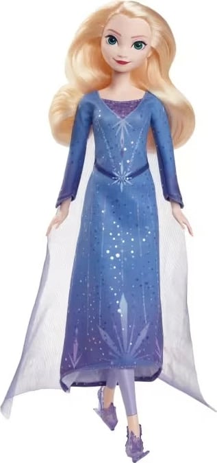 Kukull Elsa Disney Frozen, Mattel JBG53, me fustan të kaltër dhe patina akulli