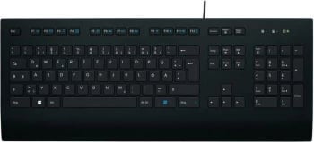 Tastierë, Logitech, K280e Business 920-008669, me kabllo USB, layout gjerman (DE), me numpad, e zezë