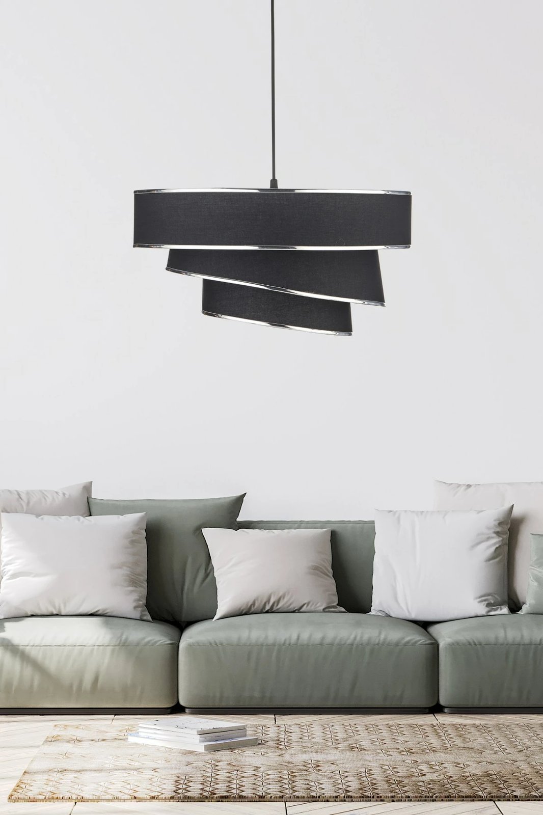 Llambë tavani Opviq, KS-2008, kapak prej tekstili, ngjyrë e zezë dhe argjend