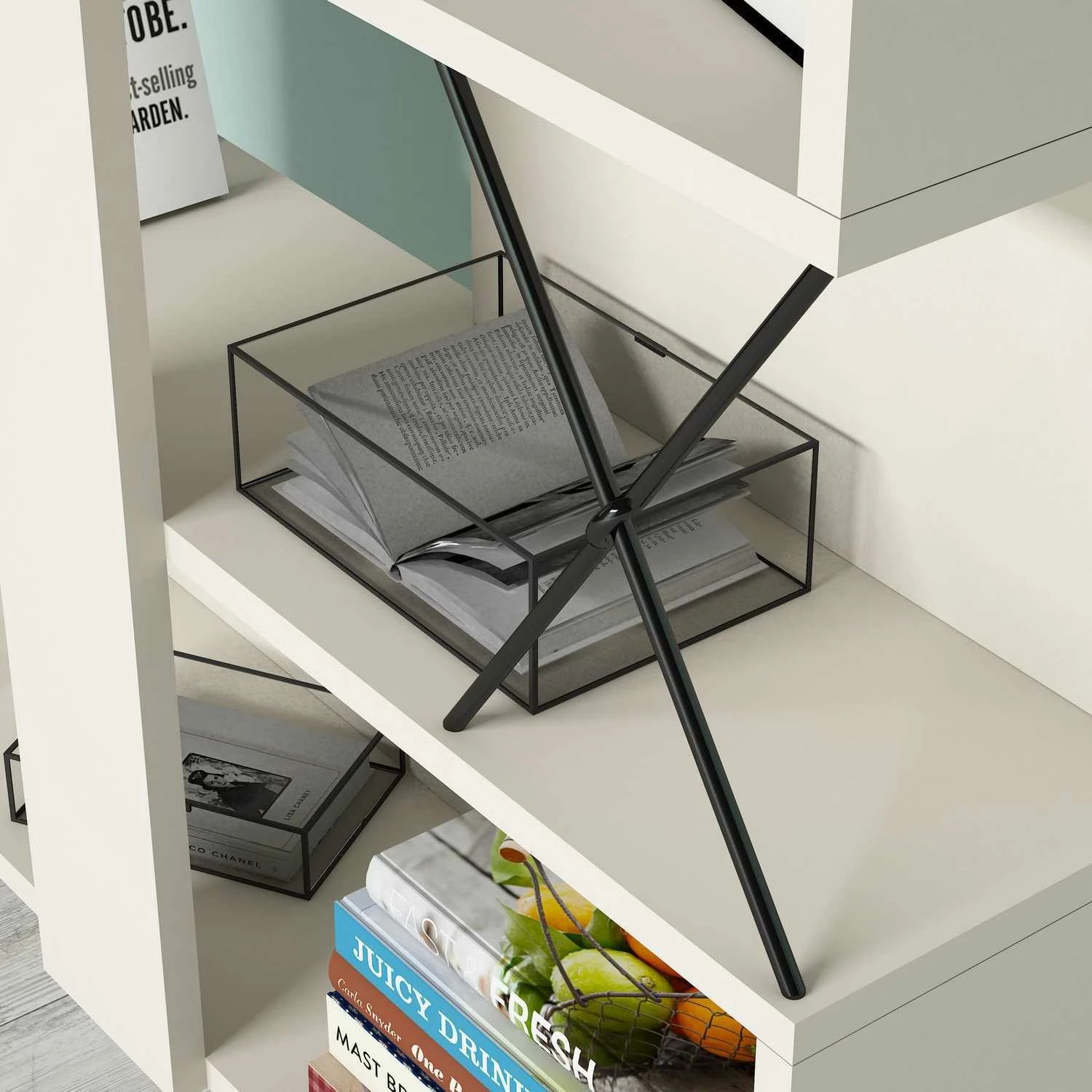 Raft librash Hanah Home, ekstra, ngjyrë krem