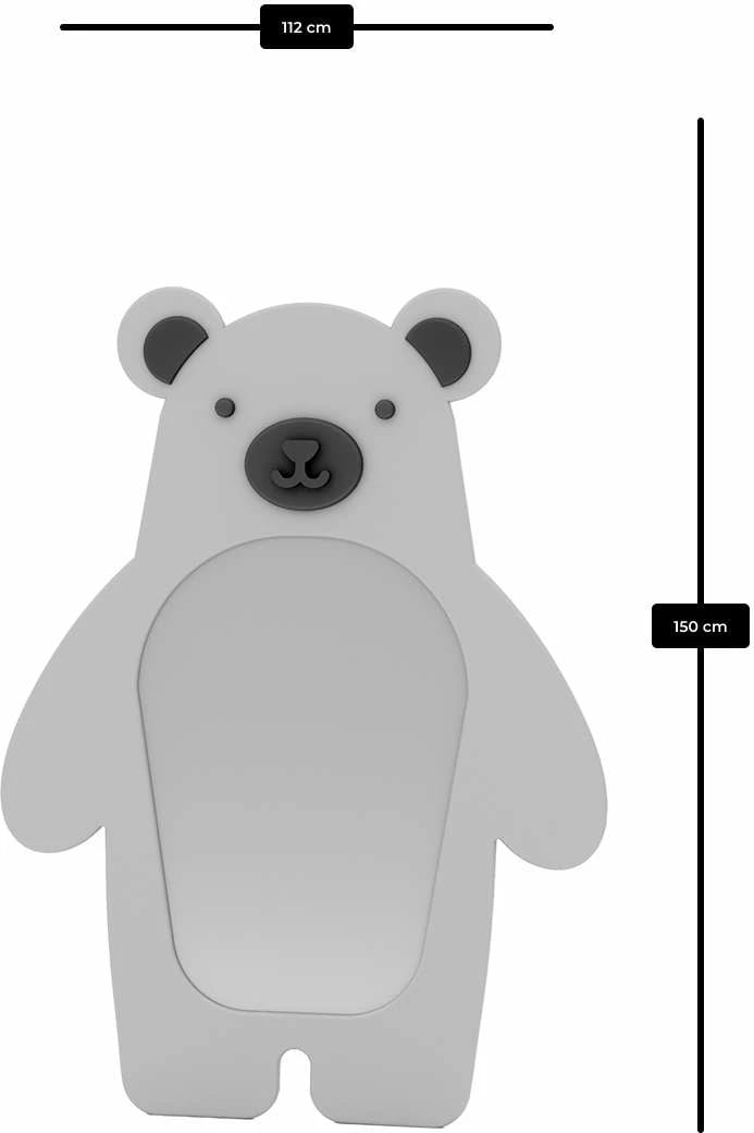 Pasqyrë dekorative për fëmijë, formë ariu, ngjyrë gri, Skye Decor, 110x150cm