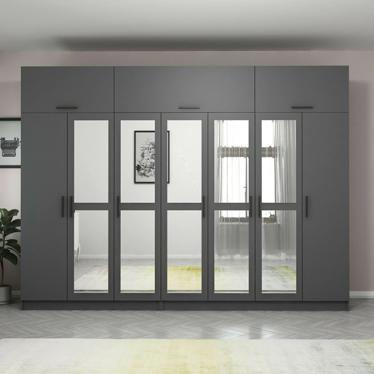 Dollap Skye Decor, ngjyrë antracit, 5193