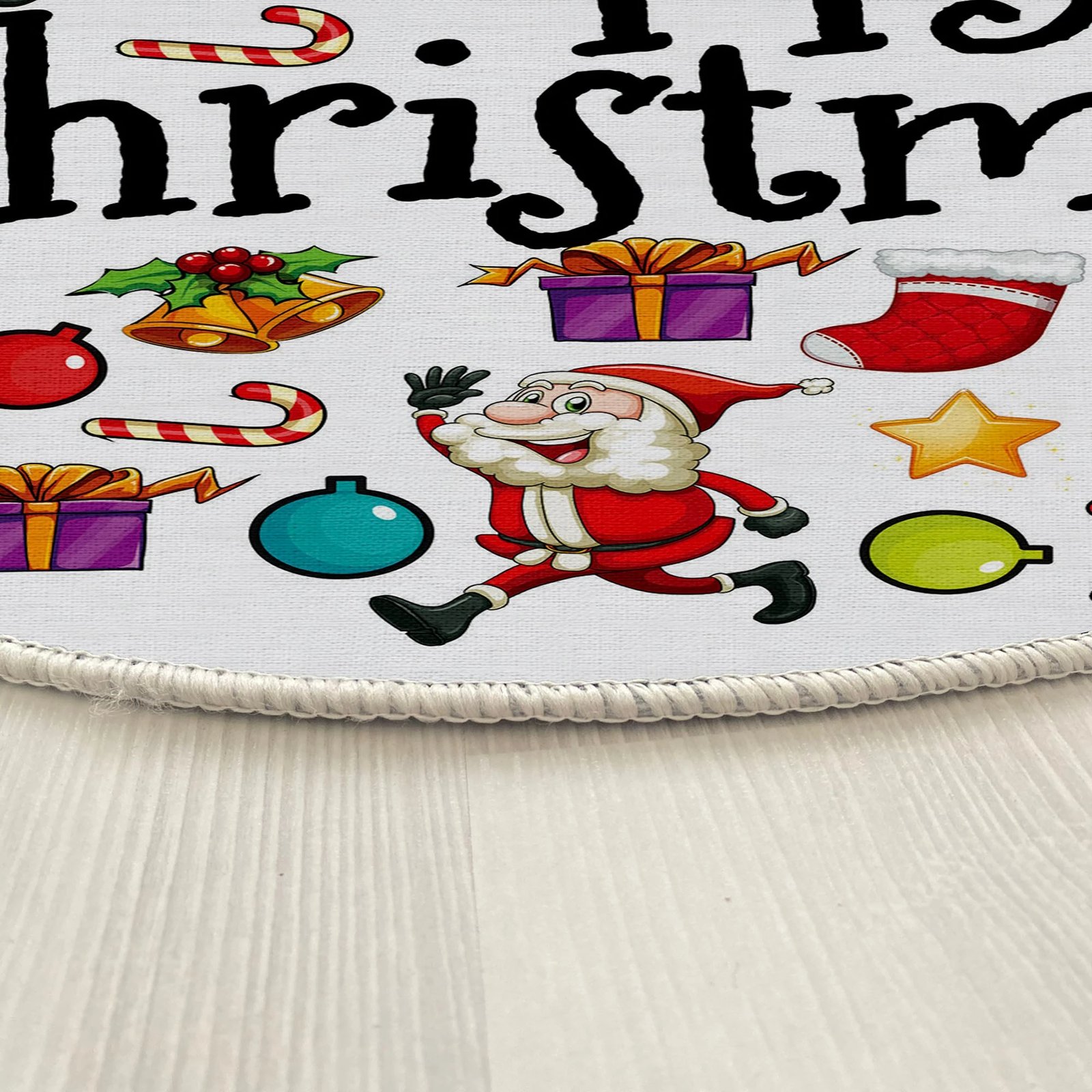 Qilim i rrumbullakët, temë festive, shumëngjyrësh, 90cm, Conceptum Hypnose, Woopamuk444