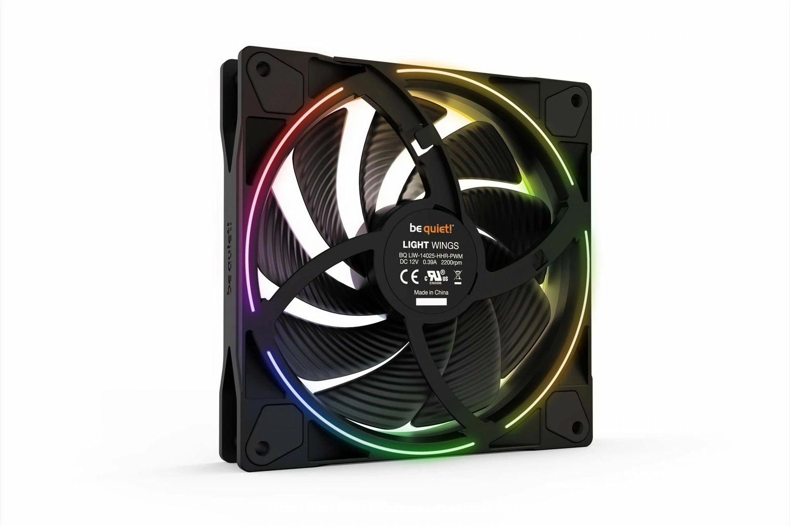 Ventilator kasë Be Quiet! Light Wings 140mm ARGB PWM High Speed, i zi