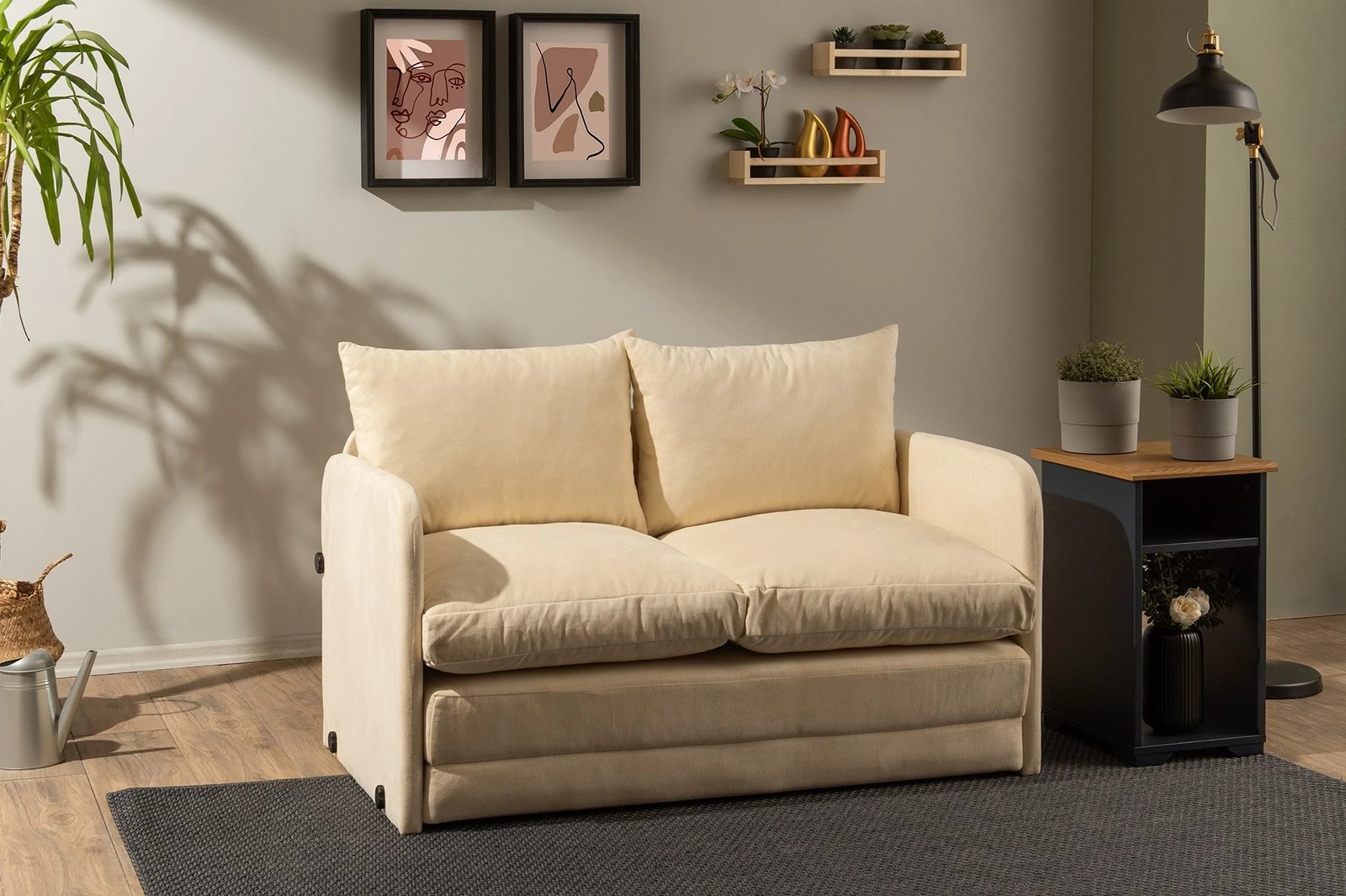 Divan-krevat dy ulëshe, ngjyrë krem, Saga, Atelier del Sofa