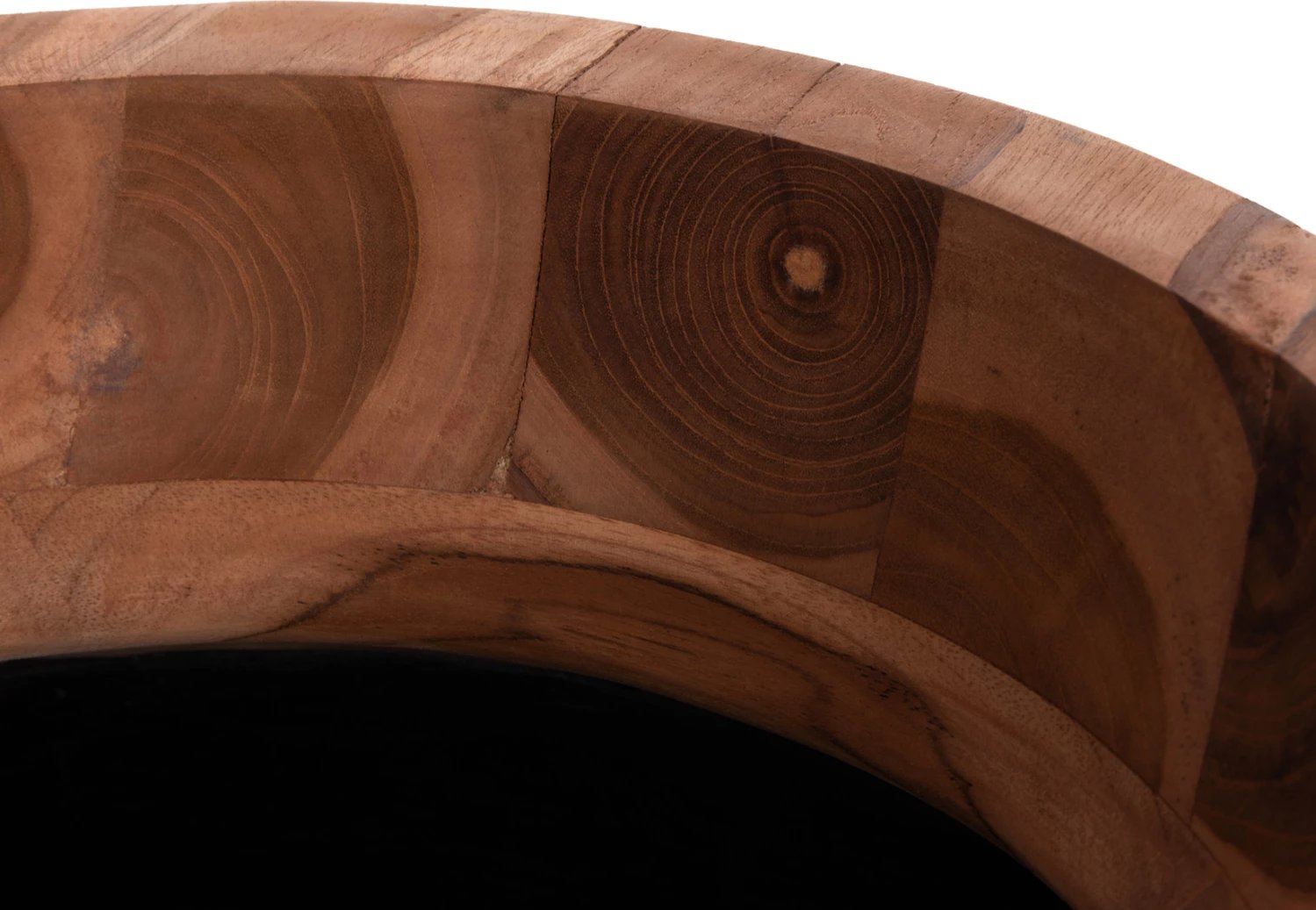 Vazo dekorative për dysheme LINTER, fibër-cement, ngjyrë e zezë, dru tik, FH4662.01L, 41x47cm