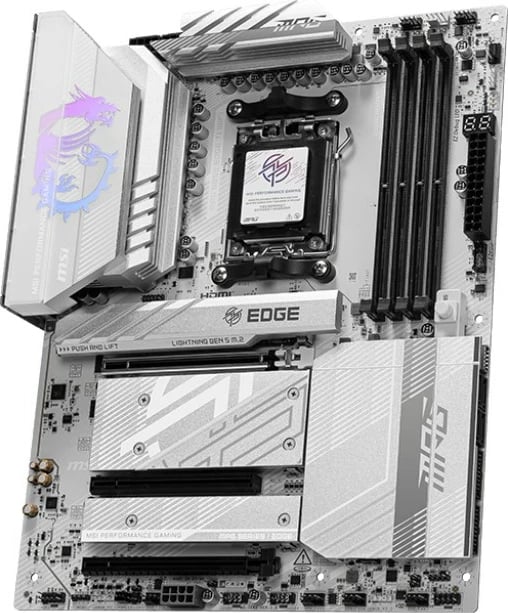Pllakë amë MSI MPG B850 EDGE TI WIFI, Socket AM5, ATX, Bardhë