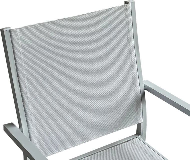 Karrige për kopsht Zacreta, alumin-tekstilen, ngjyrë e bardhë, 61x56.5x87.5cm