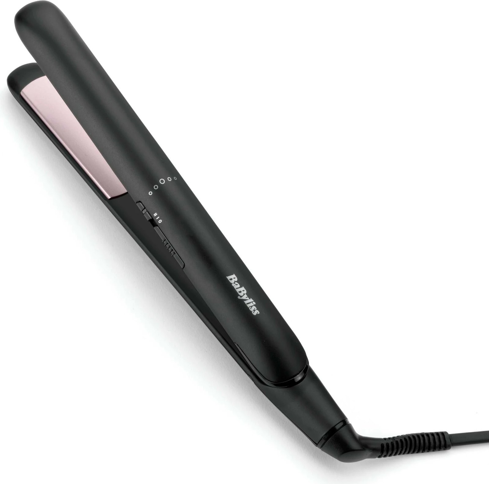 Drejtues flokësh, BaByliss ST241E, 25mm, 200-230°C, veshje qeramike, ekran LED, fikje automatike, çantë termoizoluese, e zezë