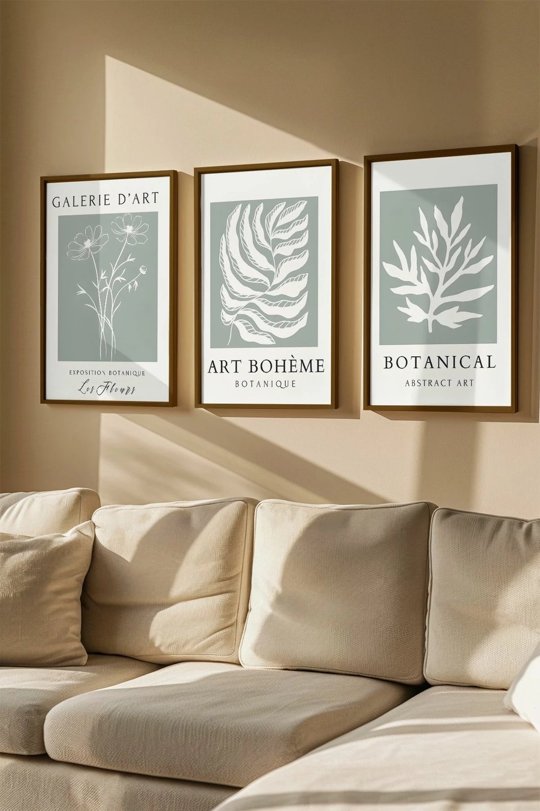 Set pikturash dekorative me kornizë (3 copë), Wallity, Artvmodel24-Kahve