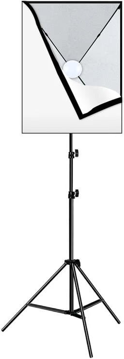 Set studio Puluz PU5070EU me softbox LED 50x70cm, tripod, llambë LED 30W, bardhë