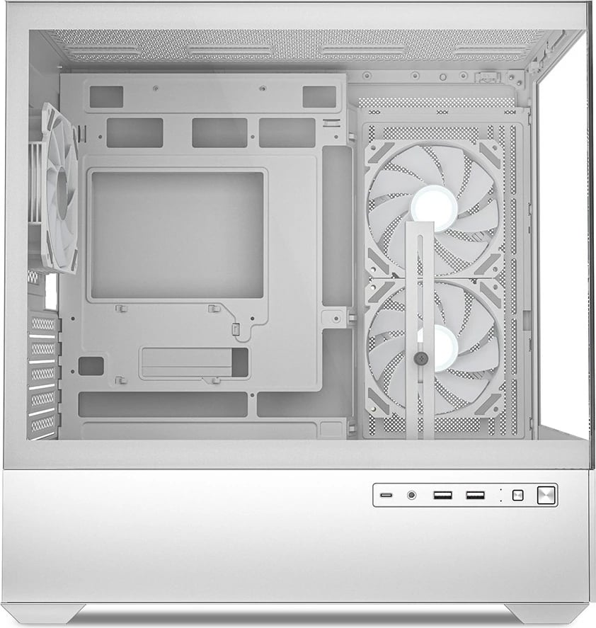 Kasë Sharkoon MK6 RGB Micro-ATX, midi tower, xham i temperuar, RGB, e bardhë