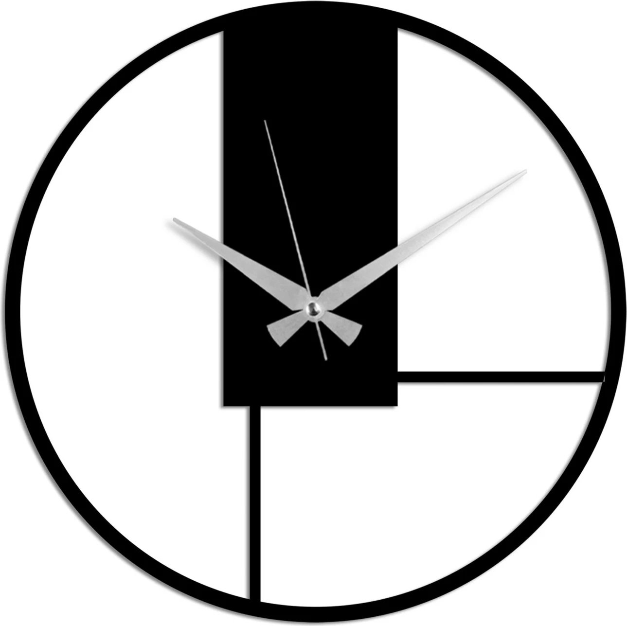 Orë muri dekorative metalike Wallity, Fora, e zezë, 49x49cm