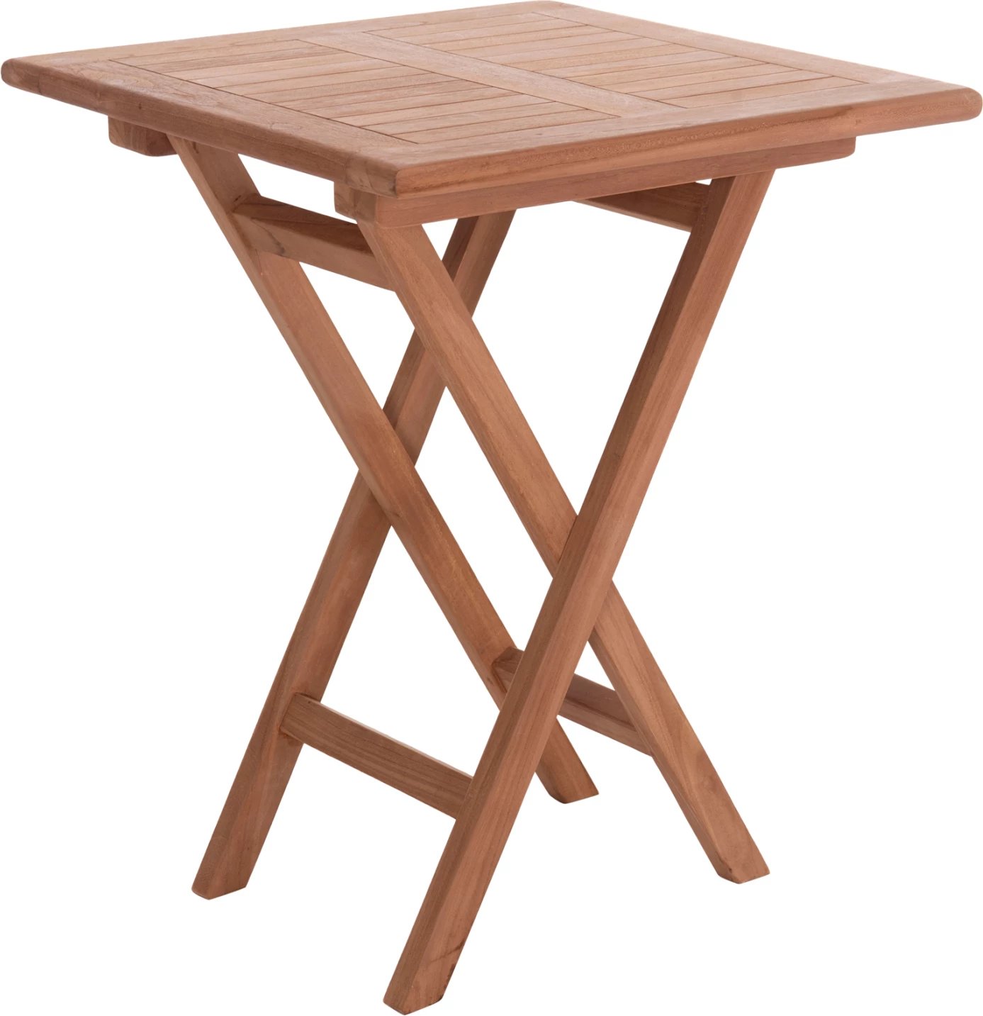 Tavolinë katrore palosëse ERIS, dru tik natyral, 60x60x75cm