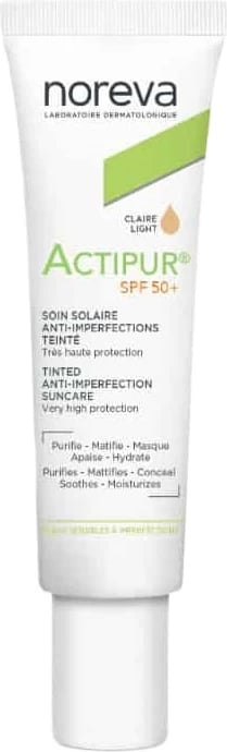 Krem për fytyrë me SPF50+ Noreva Actipur, 30ml, për femra, Light