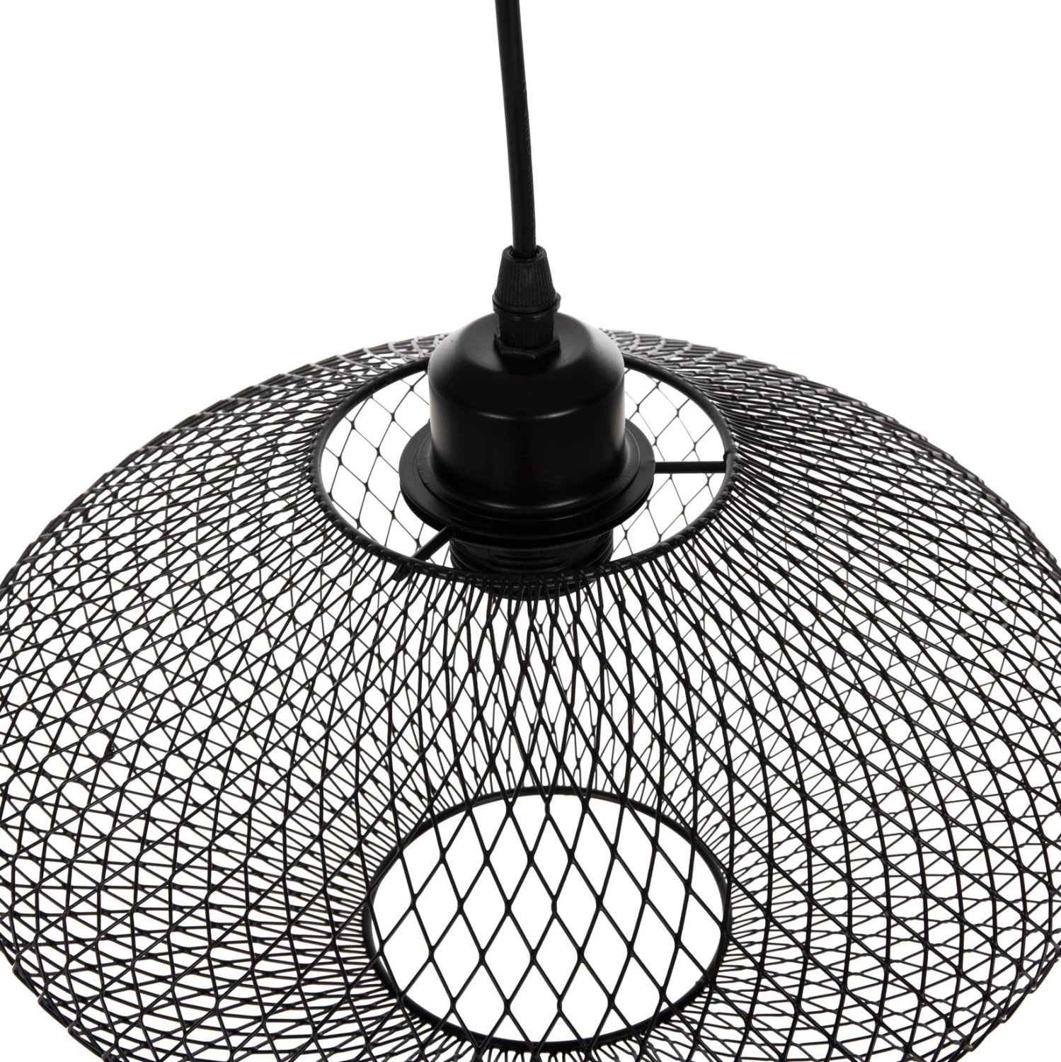 Llambë varëse tavani, rrjetë metali e zezë, FH4094, Φ30x125H cm Llambë varëse tavani, rrjetë metali e zezë, FH4094, Φ30x125H cm
