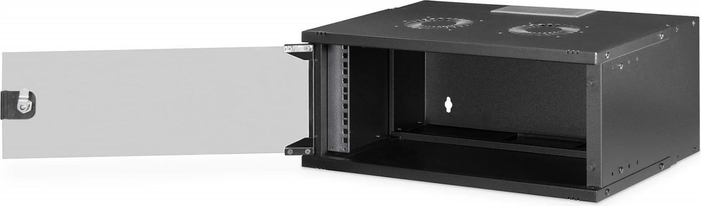 Kasë rrjeti Digitus DN-49201, 19" 4U, montim në mur, xham, e zezë