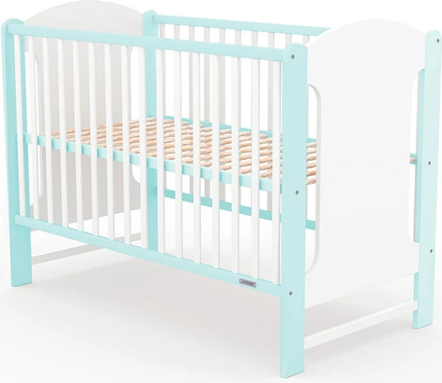 Krevat bebe, New Baby ELSA, 120x60 cm, dru pishe, 3 nivele lartësie, i bardhë/mentë