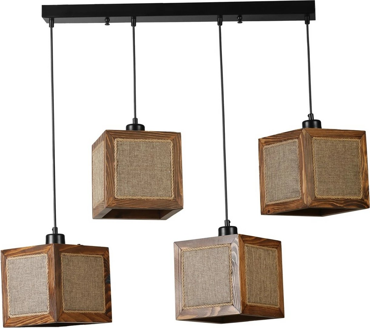 Llambë tavani Opviq, dru bredhi, ratan, arre, e zezë, 8702-6