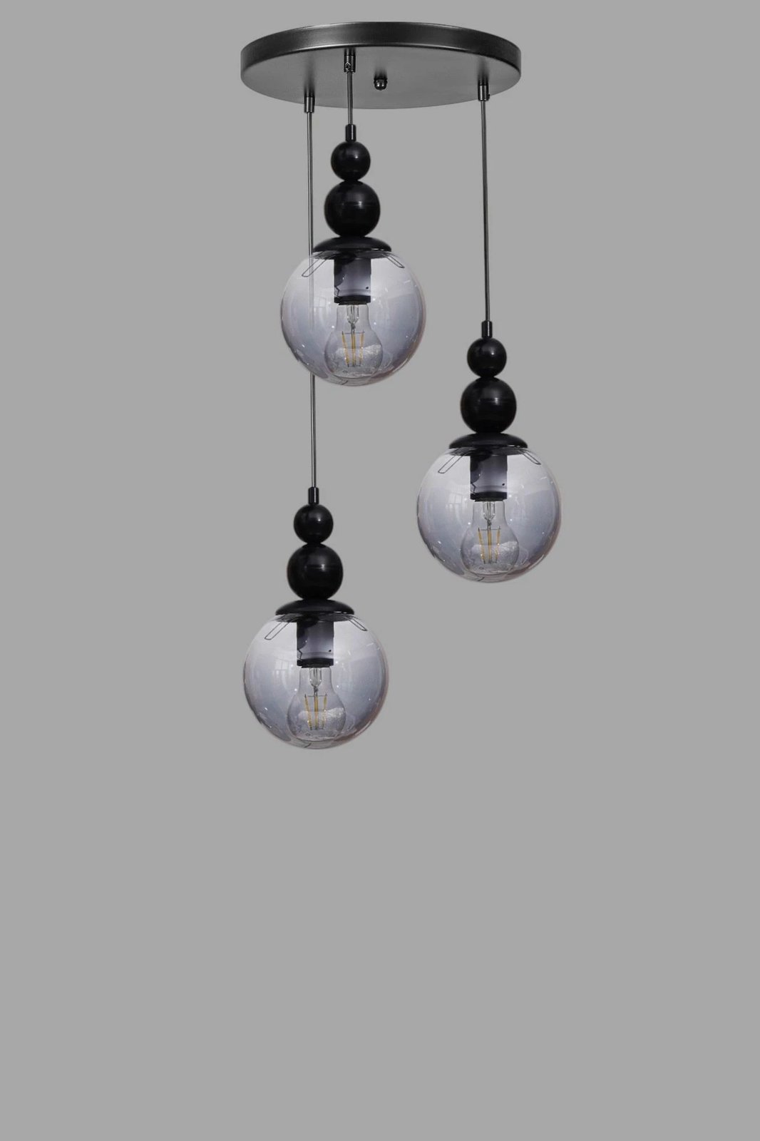 Llambë tavani Opviq, 9054-3, metal e xham, gri e zezë