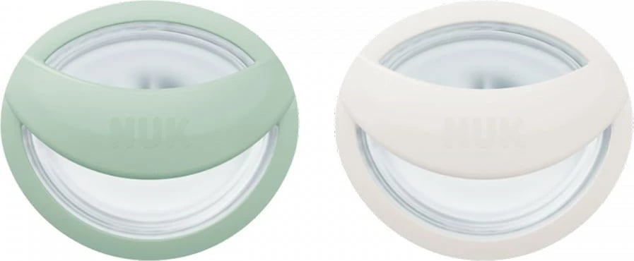 Qetësues bebe NUK MommyFeel 0-9 muaj, silikon, pa BPA, jeshile dhe e bardhë, set 2 copë