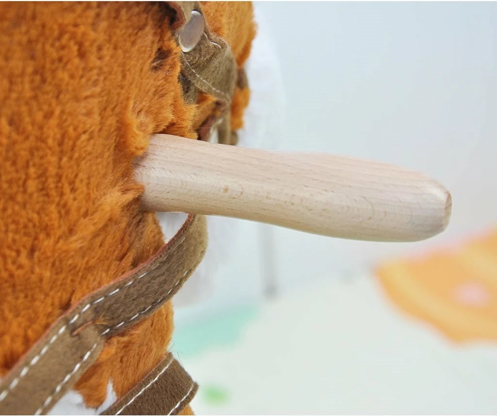 Kalë lëkundës me tinguj, Milly Mally, Jurášek, kapacitet 30 kg, 60x28x55 cm, kafe e çelët