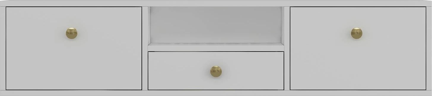 Komodë TV Skye Decor, e bardhë, e artë, 1301-DROP-1