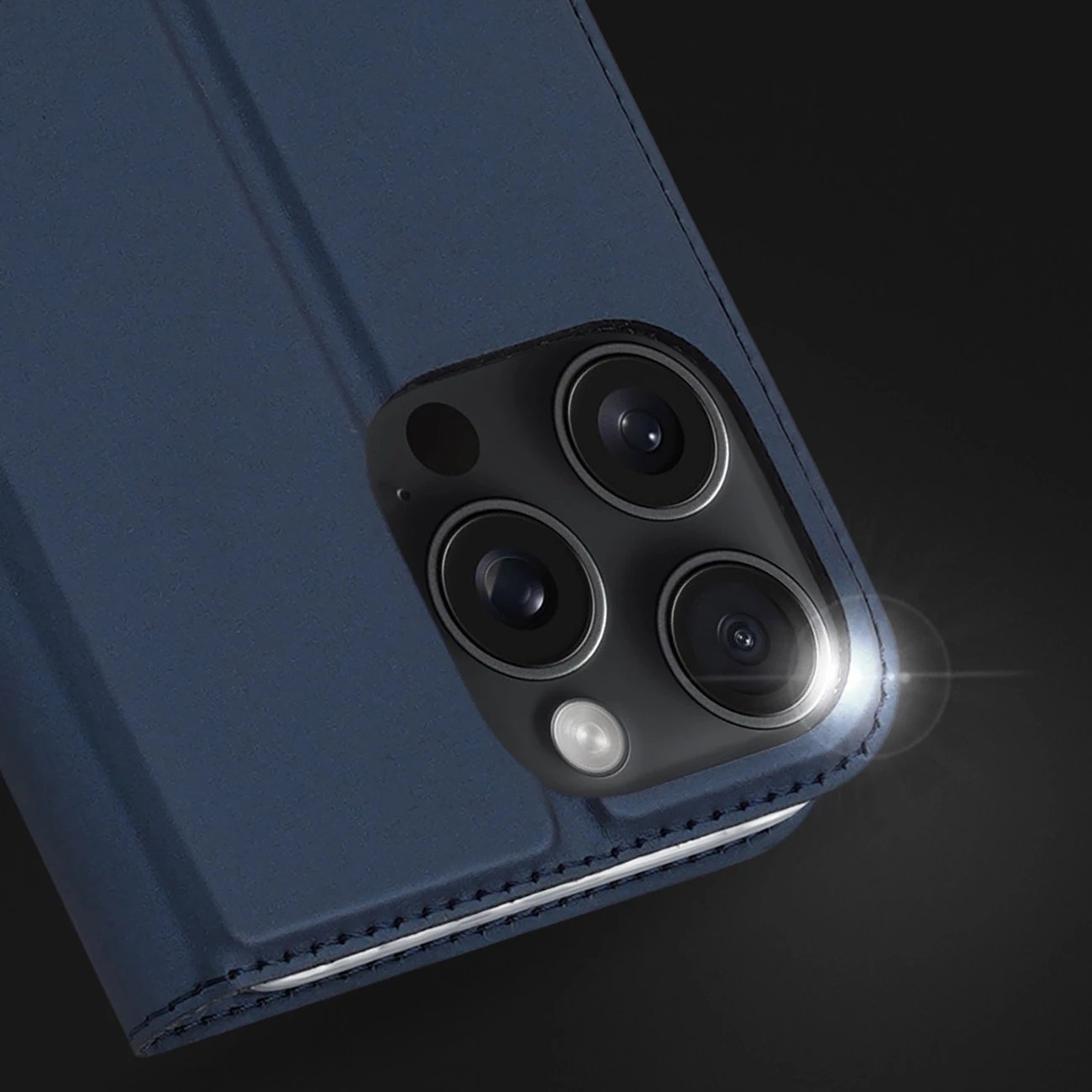 Mbështjellës Dux Ducis Skin Pro për iPhone 16 Pro Max, me kapak dhe xhep për kartela, kaltër Mbështjellës Dux Ducis Skin Pro për iPhone 16 Pro Max, me kapak dhe xhep për kartela, kaltër